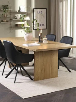MUNKEBY + ROSTRUPMUNKEBY L220 table colo. chêne + 4 ROSTRUP chaises noir