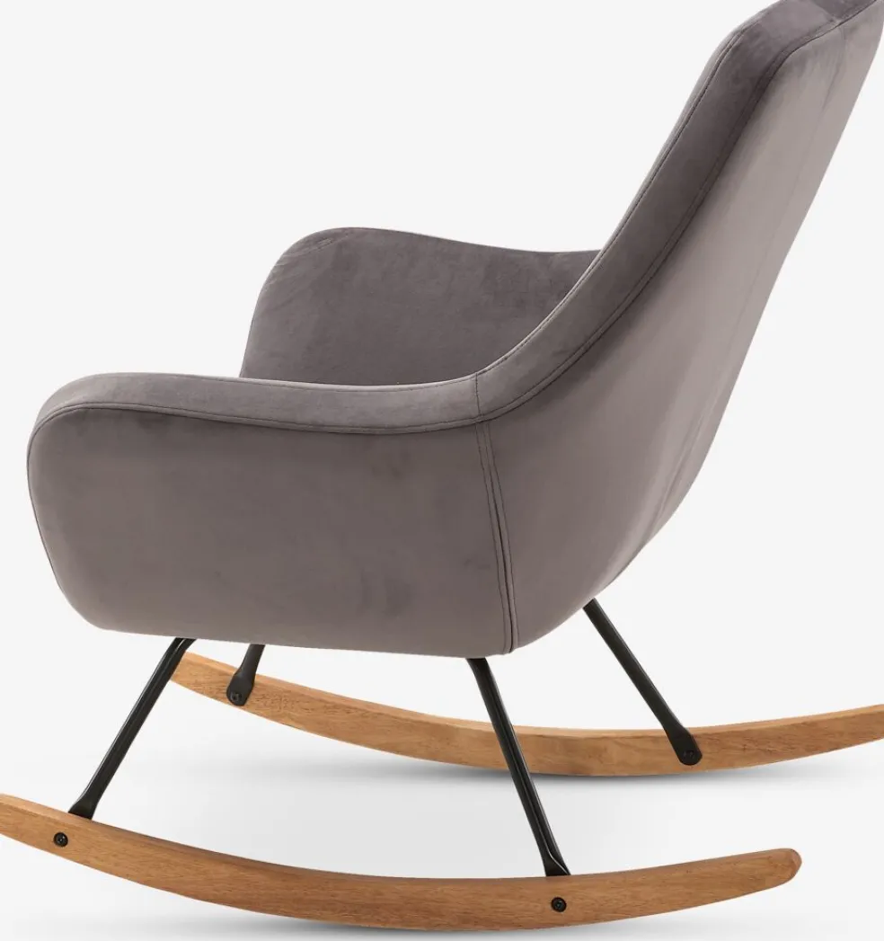 NEBELFauteuil à bascule NEBEL velours gris