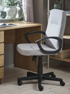 NIMTOFTEFauteuil de bureau NIMTOFTE tissu gris/noir