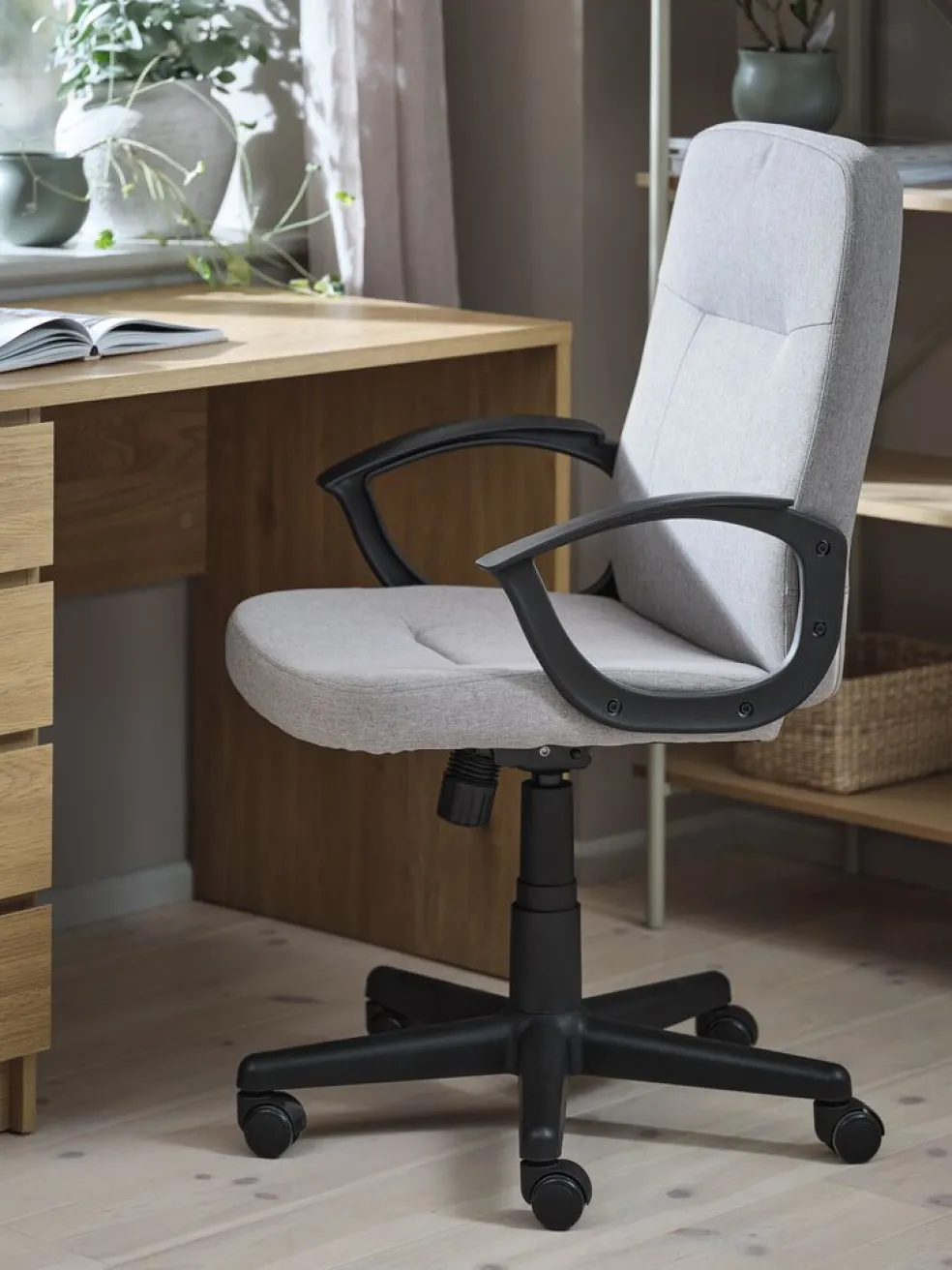 NIMTOFTEFauteuil de bureau NIMTOFTE tissu gris/noir
