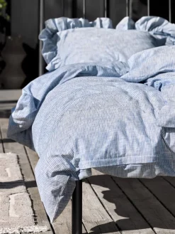 NINNAGoldParure de lit NINNA Fils teints 240x220 bleu