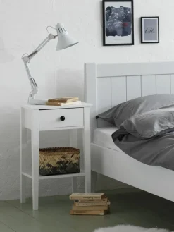 NORDBYTable de nuit NORDBY 1 tiroir 1 tablette blanc
