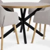 NORTOFT + ADSLEVNORTOFT Ø120 table coloris chêne + 4 ADSLEV chaises beige