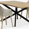 NORTOFT + ADSLEVNORTOFT L200 table coloris chêne + 4 ADSLEV chaises beige