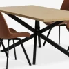 NORTOFT + HYGUMNORTOFT L200 table coloris chêne + 4 HYGUM chaises cognac