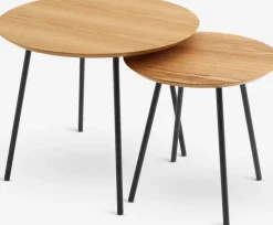 NYBOBout de canapé NYBO Ø55 coloris chêne chaud/noir