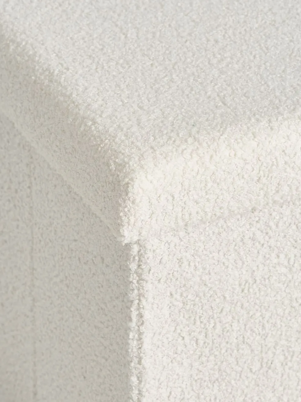 NYSTEDPouf NYSTED 76x38 a/rangement tissu teddy blanc cassé