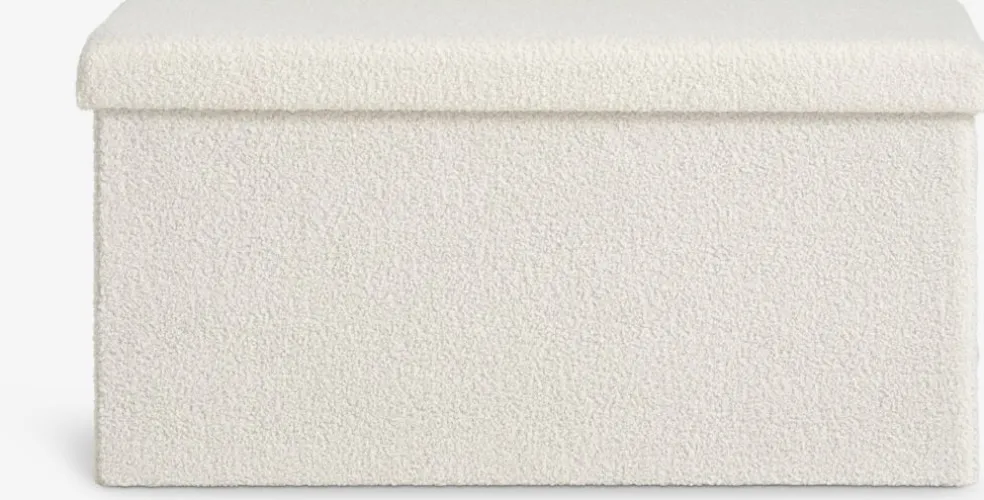 NYSTEDPouf NYSTED 76x38 a/rangement tissu teddy blanc cassé