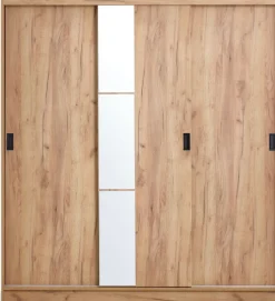 ODDERArmoire ODDER 179x201 a/miroir coloris chêne naturel