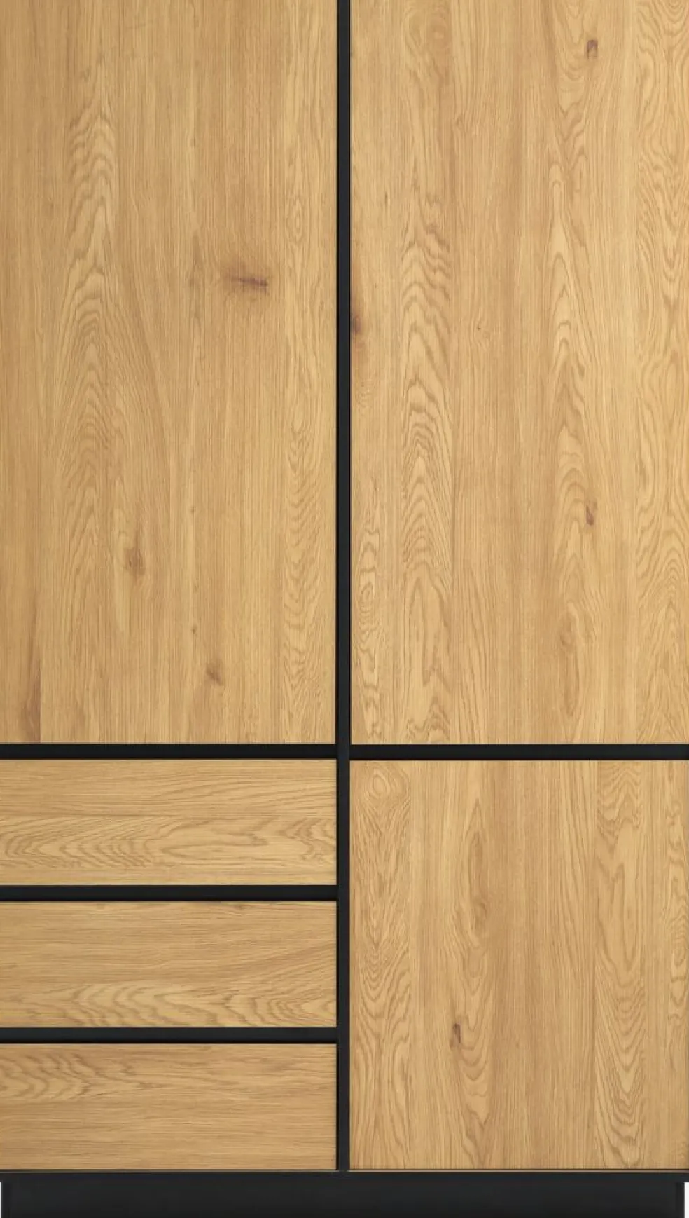 ODENSEArmoire ODENSE 120x210 3 portes 3 tiroirs coloris chêne