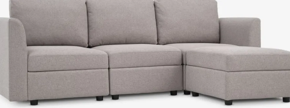 OKSBYCanapé modulable OKSBY 3pers. méridienne a/rangement sable