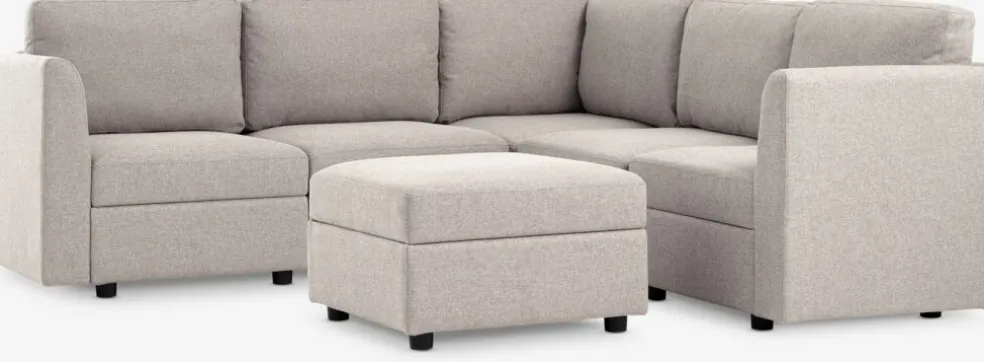 OKSBYCanapé modulable OKSBY 5pers. angle a/rangement tissu sable
