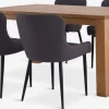 OLDE + PEBRINGEOLDE L160 table coloris chêne + 4 PEBRINGE chaises gris/noir