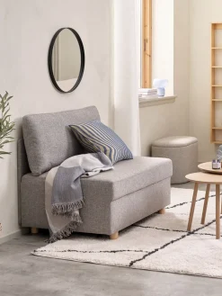 OLSTRUPCanapé convertible OLSTRUP 1,5 places tissu gris