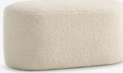 OREBOPouf OREBO 84x45 tissu teddy blanc cassé