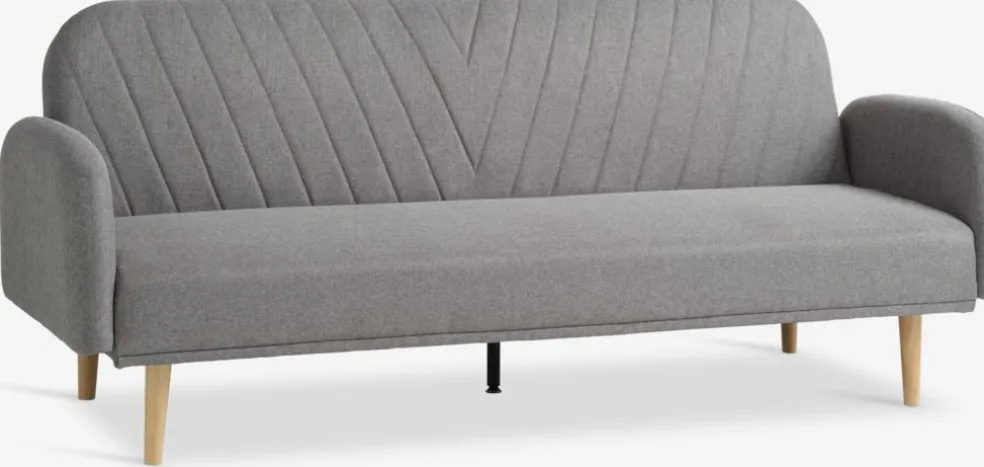 PARADISCanapé convertible PARADIS tissu gris clair/coloris chêne