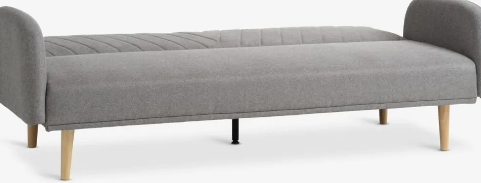 PARADISCanapé convertible PARADIS tissu gris clair/coloris chêne