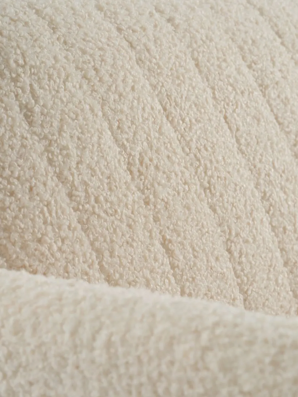 PARADISCanapé convertible PARADIS tissu teddy blanc cassé/colo. ch.