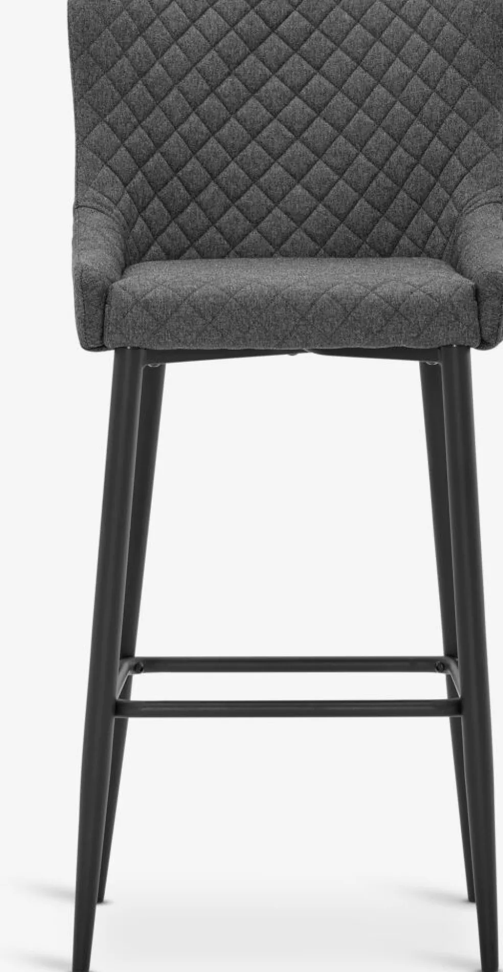 PEBRINGEChaise de bar PEBRINGE avec dossier tissu gris/noir