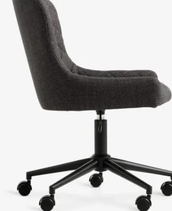 PEBRINGEChaise de bureau PEBRINGE tissu gris foncé/noir