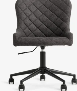 PEBRINGEChaise de bureau PEBRINGE tissu gris foncé/noir