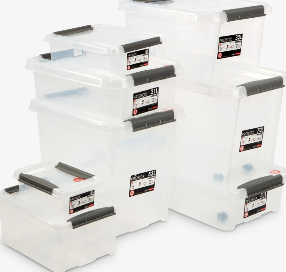 PROBOXBoîte de rangement PROBOX 8L a/couvercle transparent