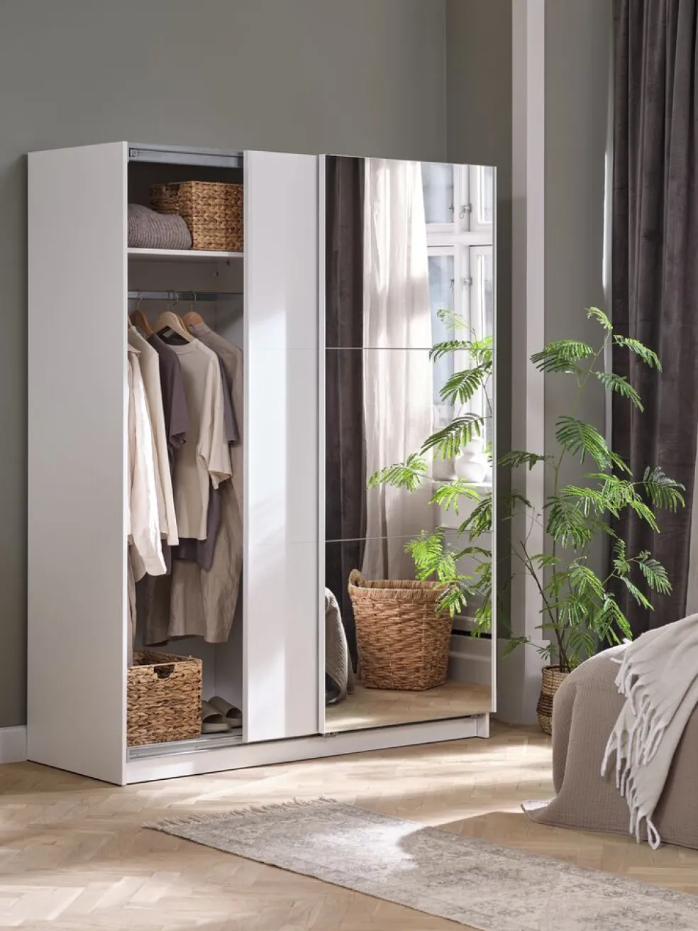 RABERGArmoire RABERG 150x200 a/miroir blanc