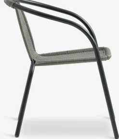 RADSTRUP + GRENAARADSTRUP Ø60 table noir + 2 GRENAA chaises gris