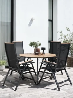 RANGSTRUP + BREDSTENRANGSTRUP Ø110 table naturel/noir + 4 BREDSTEN chaises noir