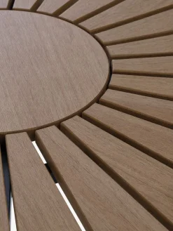 RANGSTRUP + GAMMELBYRANGSTRUP Ø130 table naturel + GAMMELBY chaises gris