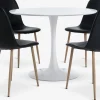 RINGSTED + JONSTRUPRINGSTED Ø100 table blanc + 4 JONSTRUP chaises noir