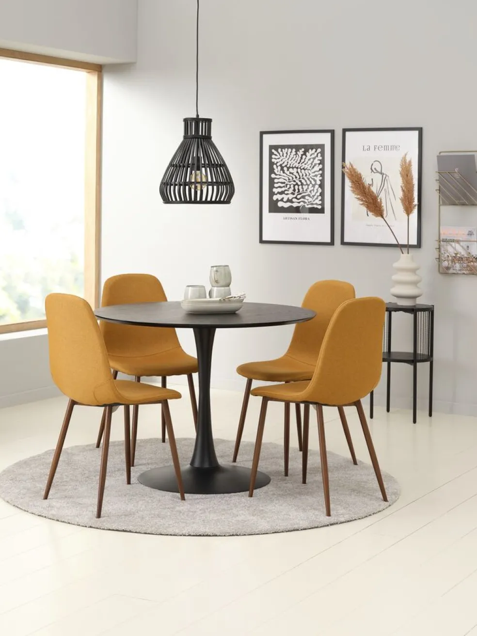 RINGSTEDTable RINGSTED Ø100 placage frêne noir