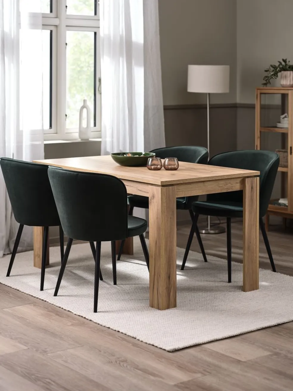 RISSKOVChaise RISSKOV velours vert foncé/noir