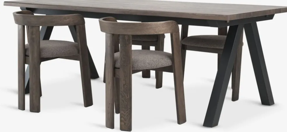SANDBY + BOVRUPSANDBY L210 table chêne f. + 4 BOVRUP chaises chêne f./brun