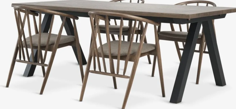 SANDBY + LYKSBORGSANDBY L210 table chêne foncé + 4 LYKSBORG chaises chêne f.