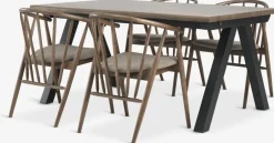 SANDBY + LYKSBORGSANDBY L160 table chêne foncé + 4 LYKSBORG chaises ch. f.