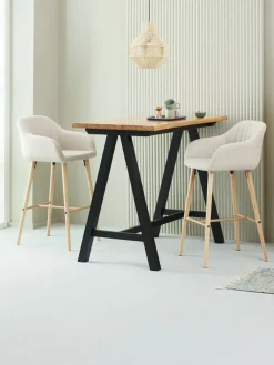 SANDBYTable de bar SANDBY 71x128 chêne naturel/noir