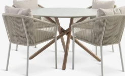 SANDVIG + GILJASANDVIG Ø120 table + 4 GILJA chaises beige