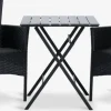 SANDVIKA + AIDTSANDVIKA L65 table + 2 AIDT chaises noir
