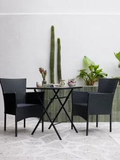 SANDVIKA + AIDTSANDVIKA L65 table + 2 AIDT chaises noir