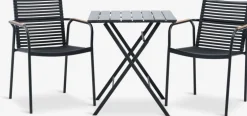 SANDVIKA + NABESANDVIKA L65 table + 2 NABE chaises noir