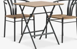 SANDVIKA + TAGMARKSANDVIKA L65 table naturel + 2 TAGMARK chaises noir