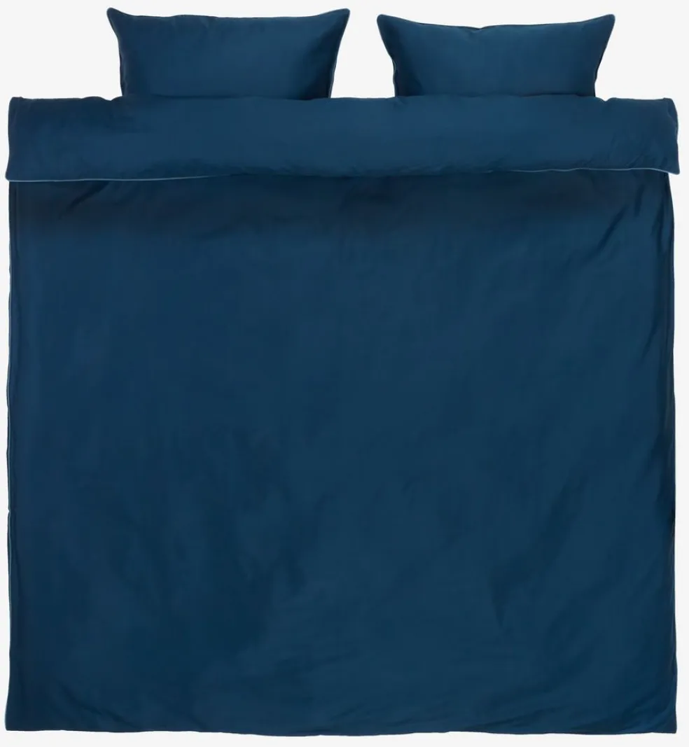 SANNAGoldParure de lit Satin SANNA 240x220 bleu foncé