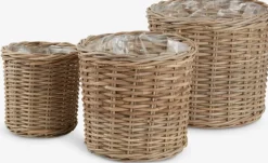 SANSEBIEPanier pour plantes SANSEBIE Ø40/33/25 kubu naturel 3pcs/lot