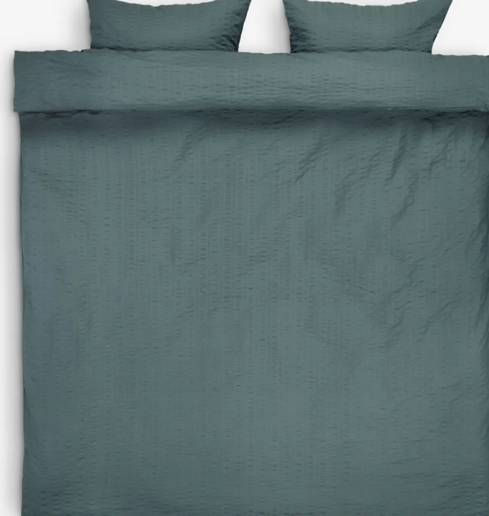 SIGRIDPlusParure de lit en seersucker SIGRID 240x220 pétrole