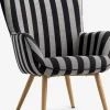 SIMESTEDFauteuil SIMESTED rayures tissu noir/beige