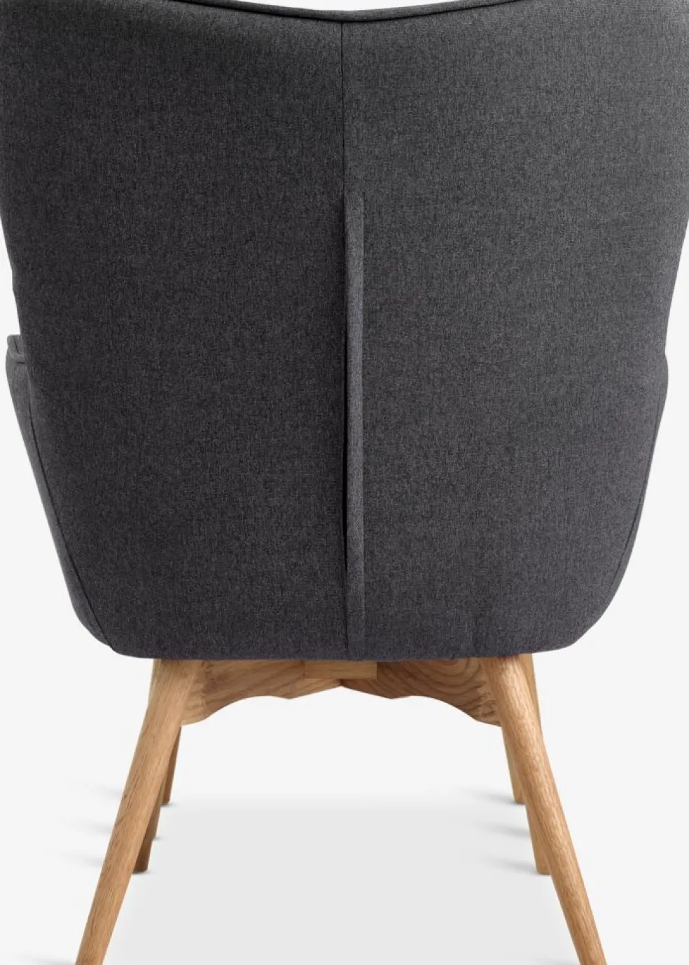 SKALBORGFauteuil/repose-pieds SKALBORG tissu gris foncé/chêne