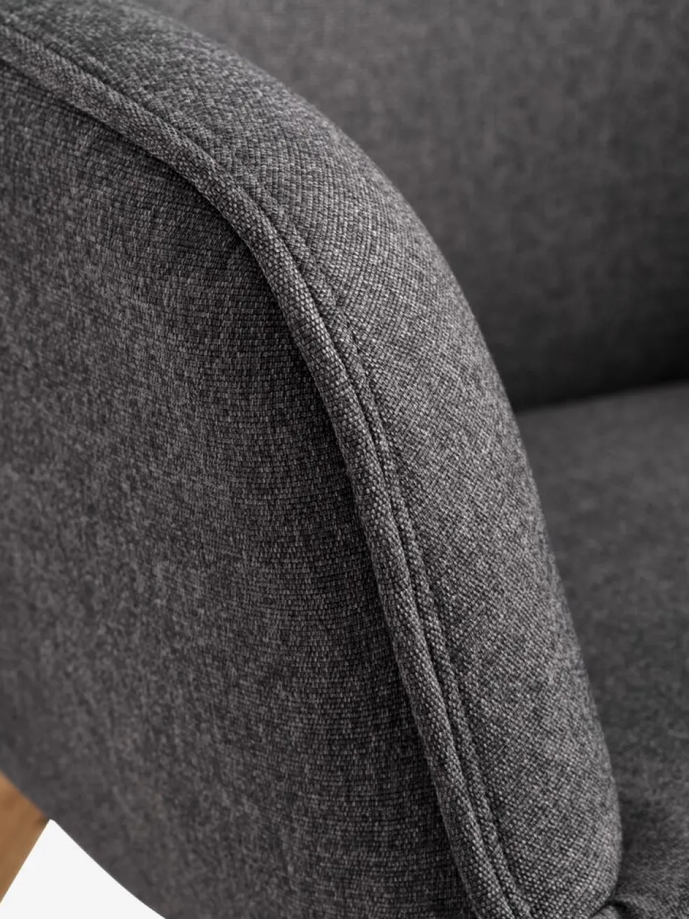 SKALBORGFauteuil/repose-pieds SKALBORG tissu gris foncé/chêne