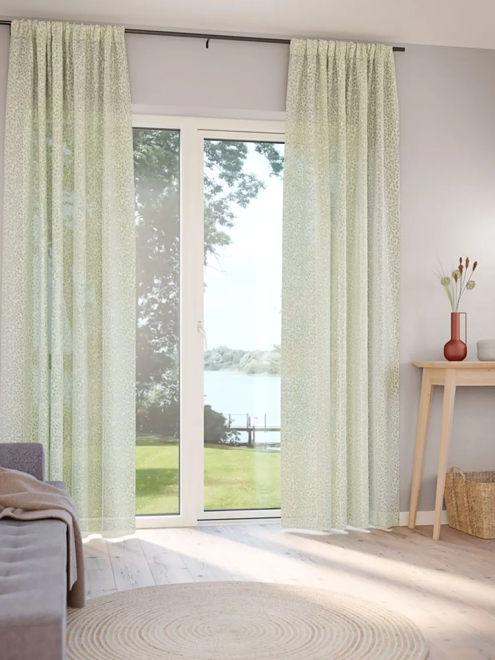 SKASENRideau SKASEN 1x140x300 feuilles vert poudré
