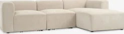 SKEJBYCanapé modulable SKEJBY 3personnes méridienne tissu beige